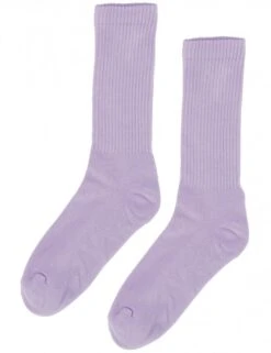 Colorful Standard Soft Lavender Organic Active Socks – Eco-Friendly Ribbed Performance Socks