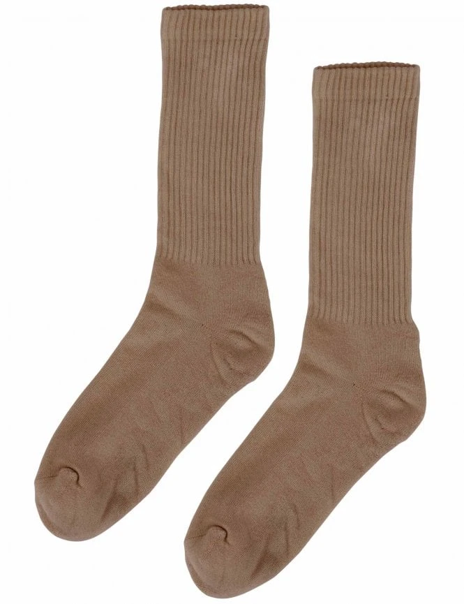 Colorful Standard Warm Taupe Organic Cotton – Active Ribbed Crew Socks 3 Colorful Standard Warm Taupe Organic Cotton – Active Ribbed Crew Socks