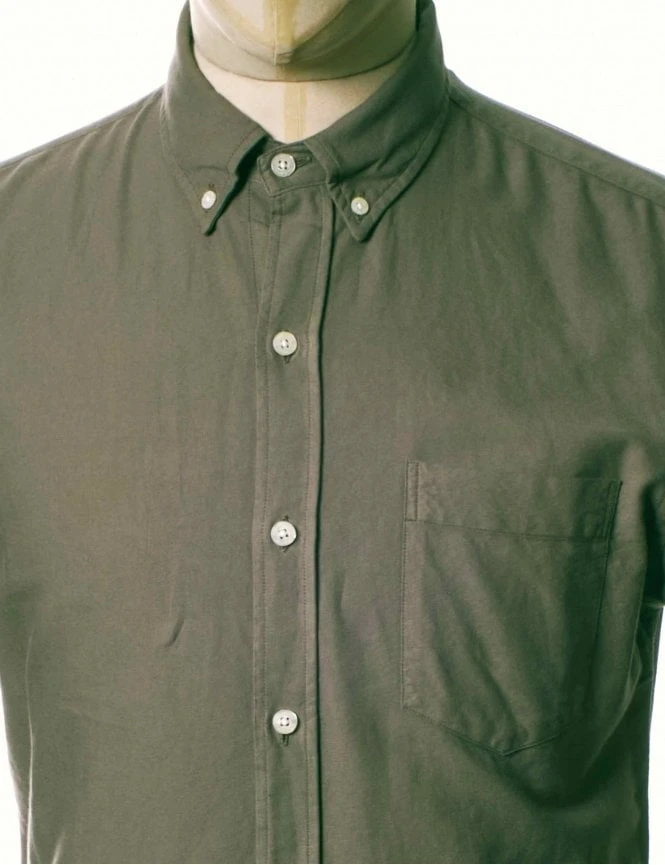 Colorful Standard Organic Button Down Shirt - Dusty Olive 4 Colorful Standard Organic Button Down Shirt - Dusty Olive - Image 2