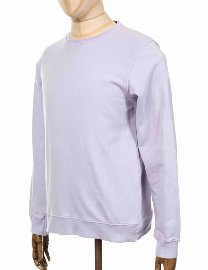Colorful Standard Organic Cotton Crew Sweat - Soft Lavender 6 Colorful Standard Organic Cotton Crew Sweat - Soft Lavender - Image 4