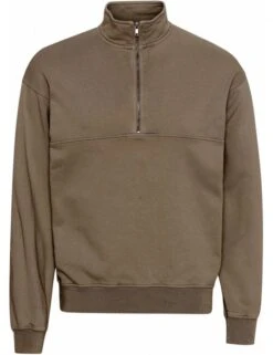 Colorful Standard Organic Cotton Quarter Zip Sweat - Warm Taupe