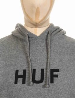 HUF Original Logo Hooded Sweat - Heather Grey -Fatbuddha Store original logo hooded sweat heather grey p16726 66746 medium