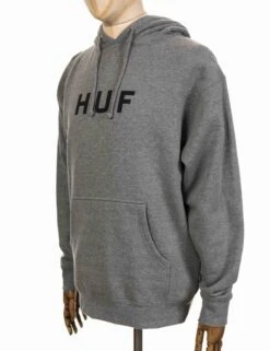 HUF Original Logo Hooded Sweat - Heather Grey -Fatbuddha Store original logo hooded sweat heather grey p16726 66747 medium