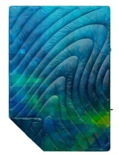 Rumpl Original Puffy Blanket Pixelfetti Cool - Blue Pixelated Insulated Travel Blanket