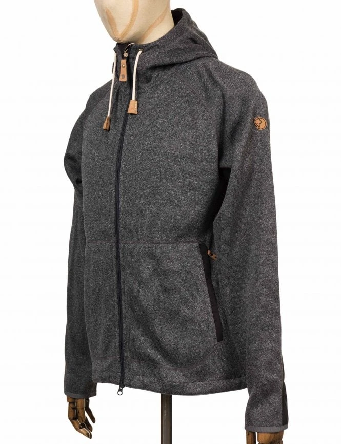 Fjallraven Ovik Fleece Hooded Jacket - Dark Grey 7 Fjallraven Ovik Fleece Hooded Jacket - Dark Grey - Image 5