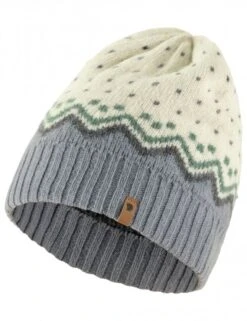 Fjallraven Ovik Knit Beanie - Chalk White Patterned Traceable Wool Winter Hat -Fatbuddha Store ovik knit beanie hat chalk white p33636 112889 medium