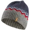 Fjallraven Ovik Knit Beanie - Dark Navy Patterned Wool Folded Brim Hat -Fatbuddha Store ovik knit beanie hat navy p30653 106013 medium