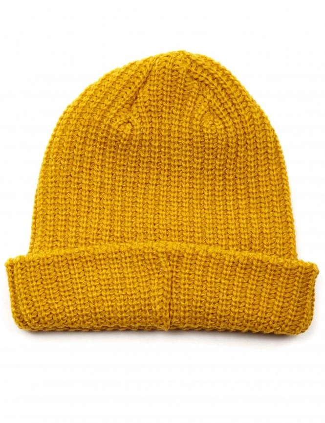 Fjallraven Ovik Melange Beanie Hat - Mustard Yellow Marbled Rib-Knit Winter Cap 4 Fjallraven Ovik Melange Beanie Hat - Mustard Yellow Marbled Rib-Knit Winter Cap - Image 2