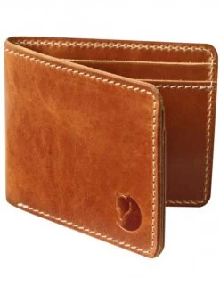 Fjallraven Ovik Wallet in Cognac Vegetable Tanned Leather – Classic Bi-Fold Card Holder
