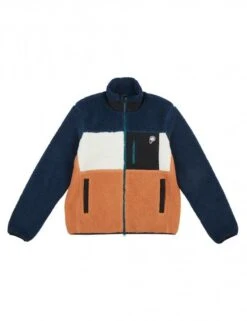 Penfield P Bear Colour Block Borg Jacket - Blue Wing Teal