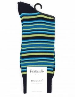 Pantherella Piper Navy Merino Wool Socks - Premium Fine Knit Luxury