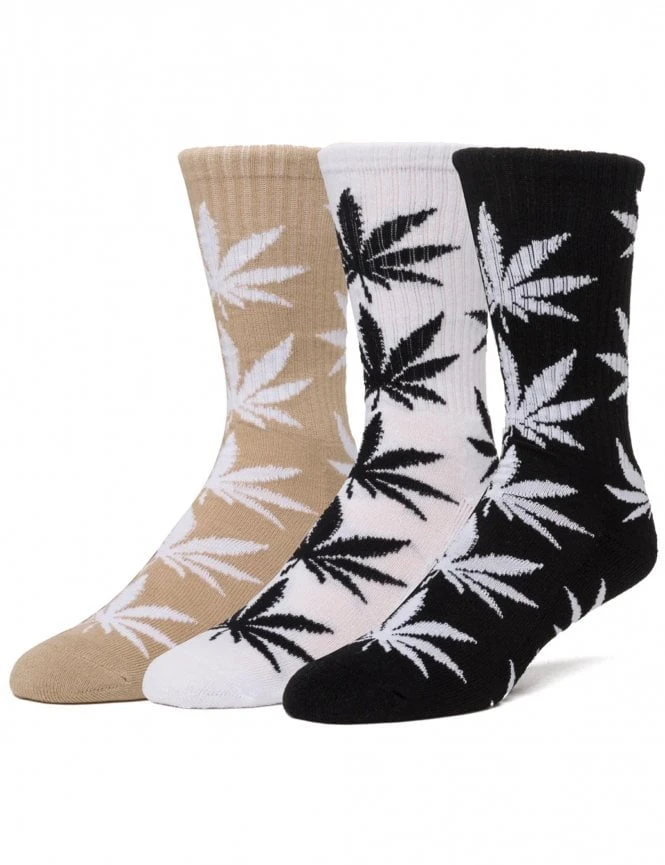 HUF Plantlife Socks (3 Pack) – Navy, Black & Charcoal Multi-Colorway Signature Crew Socks 3 HUF Plantlife Socks (3 Pack) – Navy, Black & Charcoal Multi-Colorway Signature Crew Socks