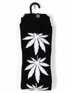 HUF Plantlife Crew Socks - Black with White Iconic Leaf Pattern 5 HUF Plantlife Crew Socks - Black with White Iconic Leaf Pattern -Fatbuddha Store plantlife socks black p24795 85577 medium