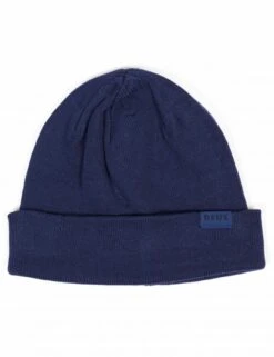 Deus Ex Machina Navy Record Beanie - Classic Cuffed Cotton Knit Hat