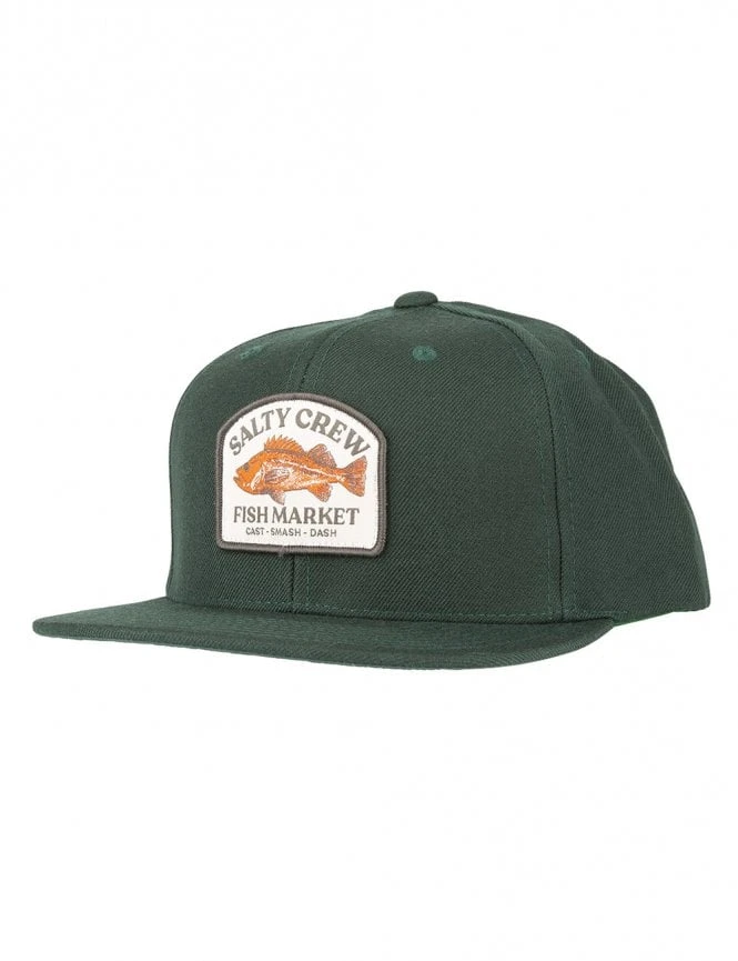 Salty Crew Spruce Green Red Rock – Embroidered Fish Patch 6 Panel Snapback Hat 3 Salty Crew Spruce Green Red Rock – Embroidered Fish Patch 6 Panel Snapback Hat