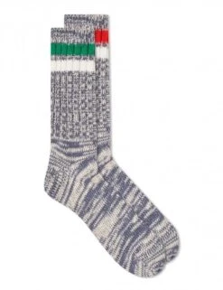 Anonymous Ism Remining A 2-Pack Boxed Socks - Mustard & Sage Patterned Knit Crew