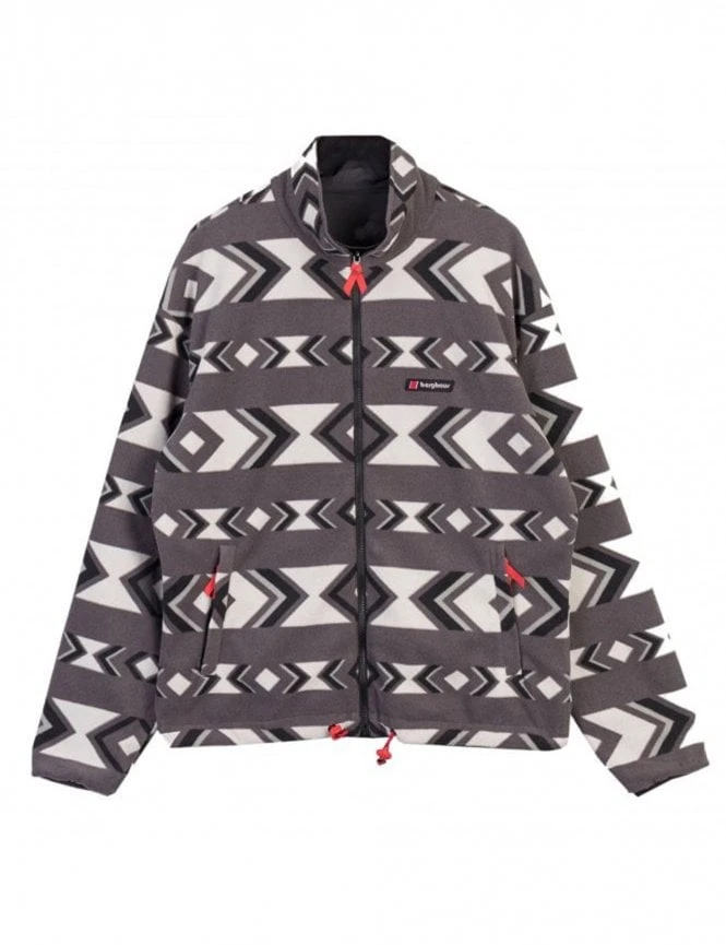 Berghaus Reverse Wind Full Zip Fleece - Black/Aztec 3 Berghaus Reverse Wind Full Zip Fleece - Black/Aztec