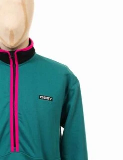 Obey Clothing Roam Mock Neck Zip Top - Eucalyptus -Fatbuddha Store roam mock neck zip top eucalyptus p26411 93129 medium