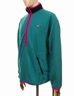 Obey Clothing Roam Mock Neck Zip Top - Eucalyptus -Fatbuddha Store roam mock neck zip top eucalyptus p26411 93130 medium