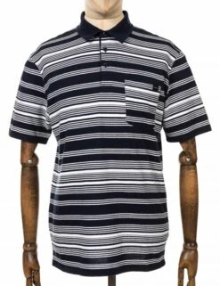 Royal Stripe Polo Shirt - Navy