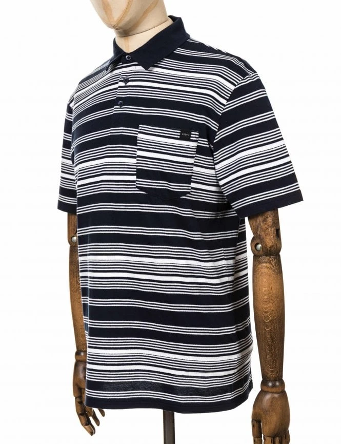 Royal Stripe Polo Shirt - Navy 6 Royal Stripe Polo Shirt - Navy - Image 4
