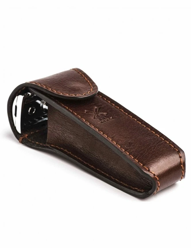 RT7 Leather Safety Razor Travel Pouch - Brown 6 RT7 Leather Safety Razor Travel Pouch - Brown - Image 4