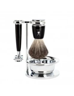 RYTMO Pure Badger Safety Razor 4-piece Shaving Set - Black