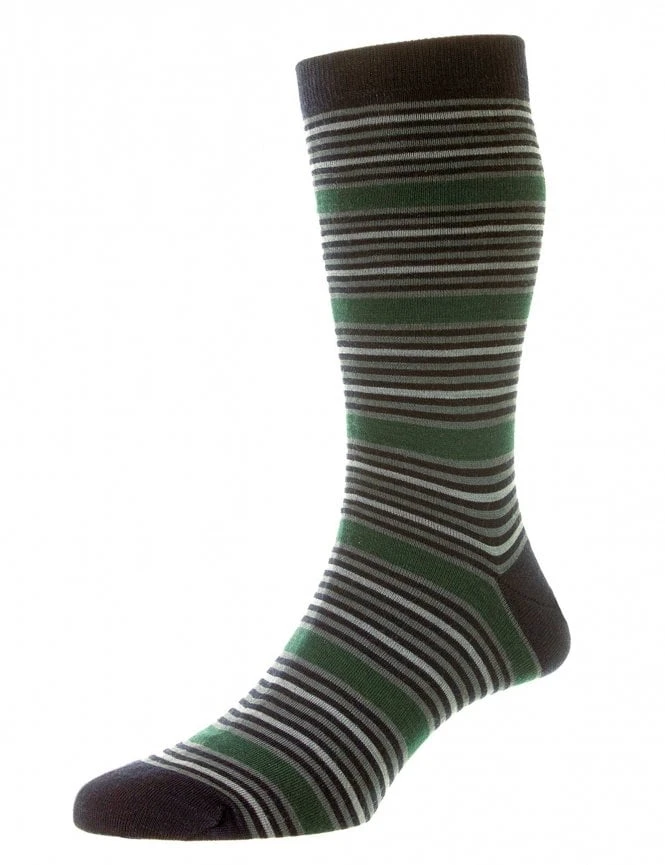Pantherella Saltwell Navy Multi-Striped Merino Wool Socks - Vintage Collection 5 Pantherella Saltwell Navy Multi-Striped Merino Wool Socks - Vintage Collection - Image 3