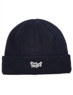 Dark Seas Scheider Navy Blue Waffle Knit – Shallow Fit Cuffed Beanie Hat