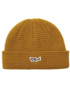 Dark Seas Scheider Beanie - Tobacco Brown Waffle Knit Shallow Fit Hat