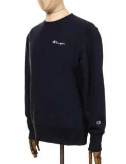 Champion Reverse Weave Script Logo Crew Sweat - NNY Navy -Fatbuddha Store script logo crew sweat nny navy p24878 86225 medium