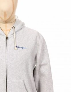 Champion Reverse Weave Script Logo Zip Hooded Sweat - LOXGM Light Grey -Fatbuddha Store script logo zip hooded sweat loxgm light grey p25296 88908 medium