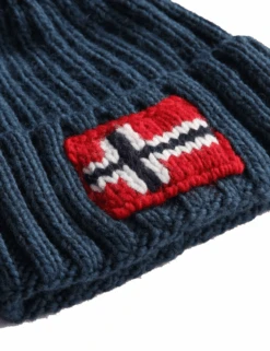 Napapijri Semiury Pom Beanie Hat - Dark Blue Navy Ribbed Knit Bobble Hat 7 Napapijri Semiury Pom Beanie Hat - Dark Blue Navy Ribbed Knit Bobble Hat -Fatbuddha Store semiury pom beanie hat blue p33966 113729 medium