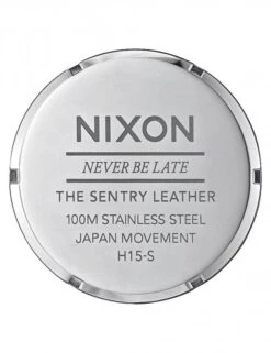 Nixon Sentry Leather Watch in Silver and Brown – Classic Men's Analog Dress Watch -Fatbuddha Store sentry leather watch silver brown p14905 86127 medium