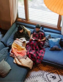 Rumpl Sherpa Puffy Blanket in Ombre Plaid – High-Pile Fleece Outdoor Camping Blanket -Fatbuddha Store sherpa puffy blanket ombre plaid p30435 107572 medium