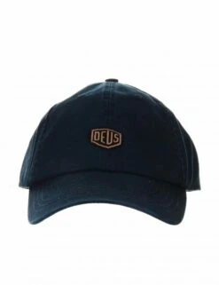 Deus Ex Machina Navy Blue Shield Badge – Unstructured 6-Panel Curved Bill Dad Cap -Fatbuddha Store shield standard dad cap navy p29099 100176 medium