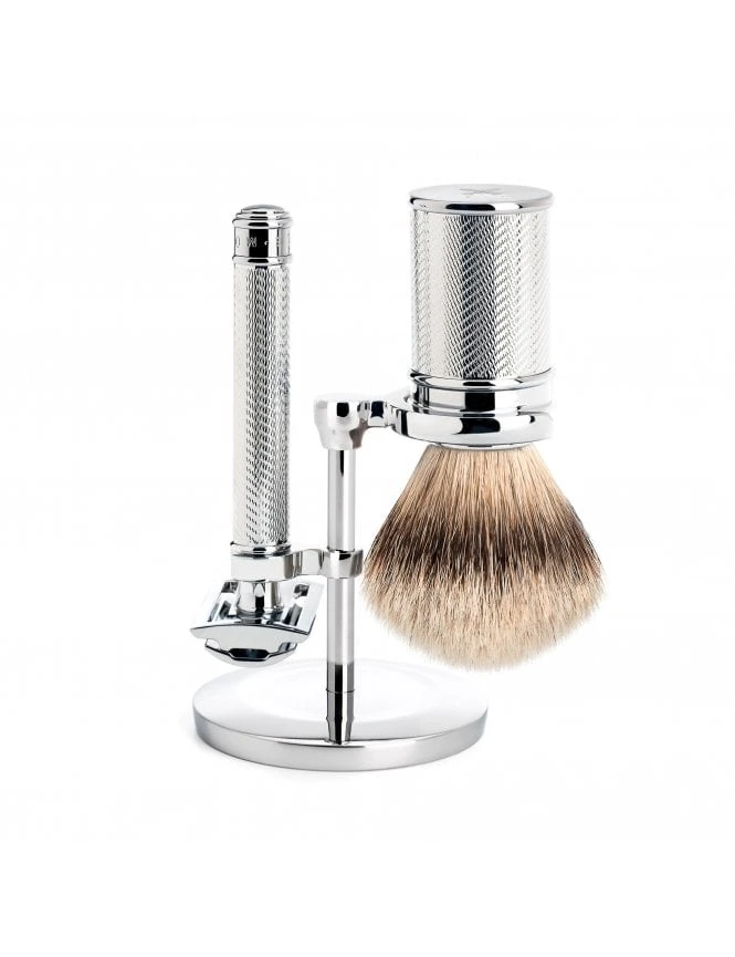 Silvertip Badger Safety Razor 3-Piece Shaving Set (Closed Comb) - Chrome 3 Silvertip Badger Safety Razor 3-Piece Shaving Set (Closed Comb) - Chrome