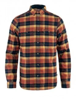 Fjallraven Singi Heavy Flannel Shirt - Autumn Leaf/Dark Navy