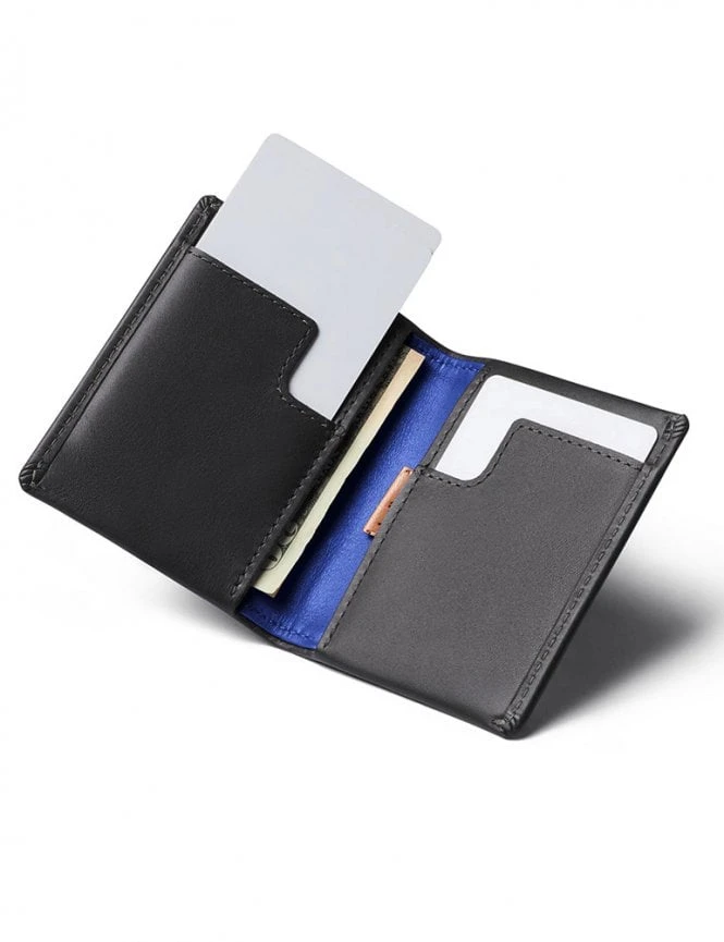 Bellroy Slim Sleeve Wallet - Charcoal and Cobalt Premium Leather Minimalist Bifold 7 Bellroy Slim Sleeve Wallet - Charcoal and Cobalt Premium Leather Minimalist Bifold - Image 5