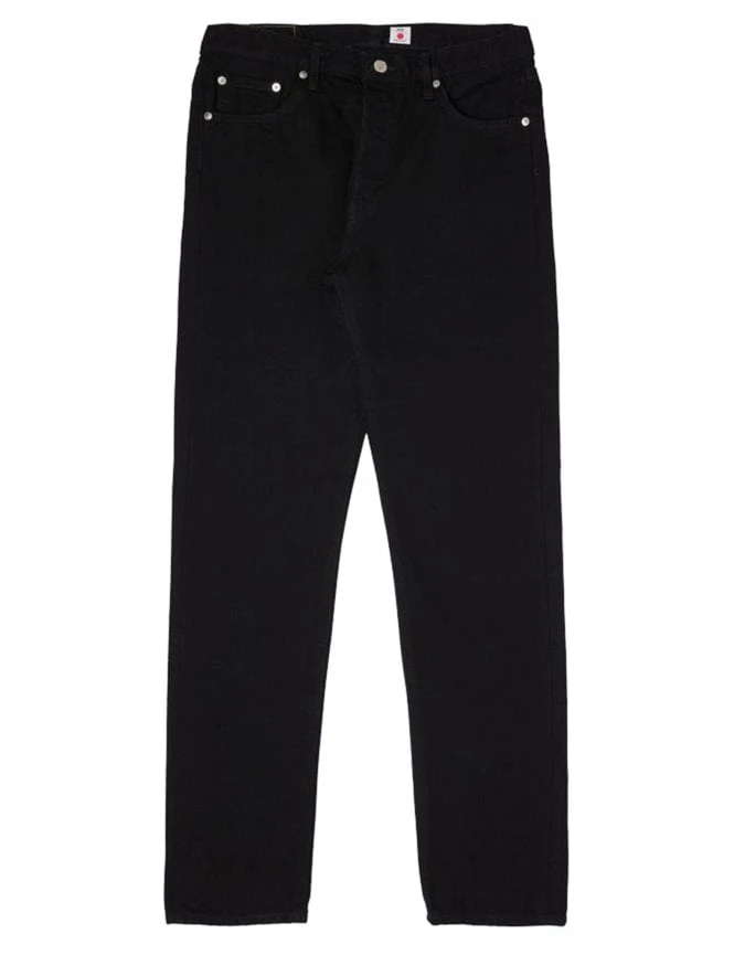 Slim Tapered Kaihara Stretch Jeans - Black Unwashed 3 Slim Tapered Kaihara Stretch Jeans - Black Unwashed