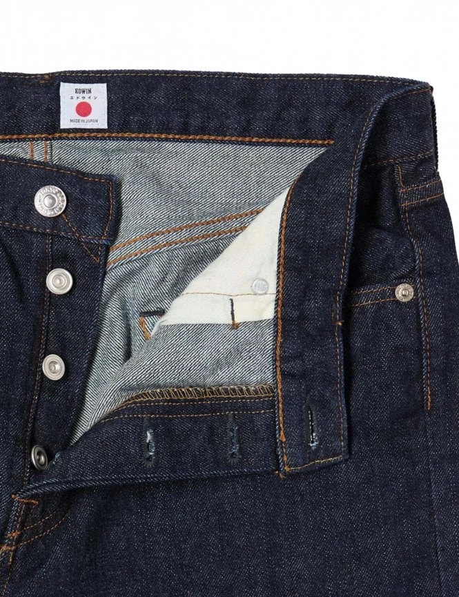 Slim Tapered Red Selvedge Jeans - Blue Rinsed 7 Slim Tapered Red Selvedge Jeans - Blue Rinsed - Image 5