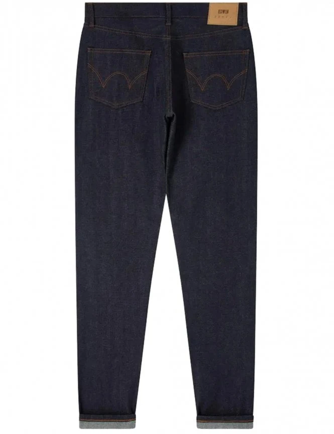 Slim Tapered Red Selvedge Jeans - Blue Unwashed 5 Slim Tapered Red Selvedge Jeans - Blue Unwashed - Image 3