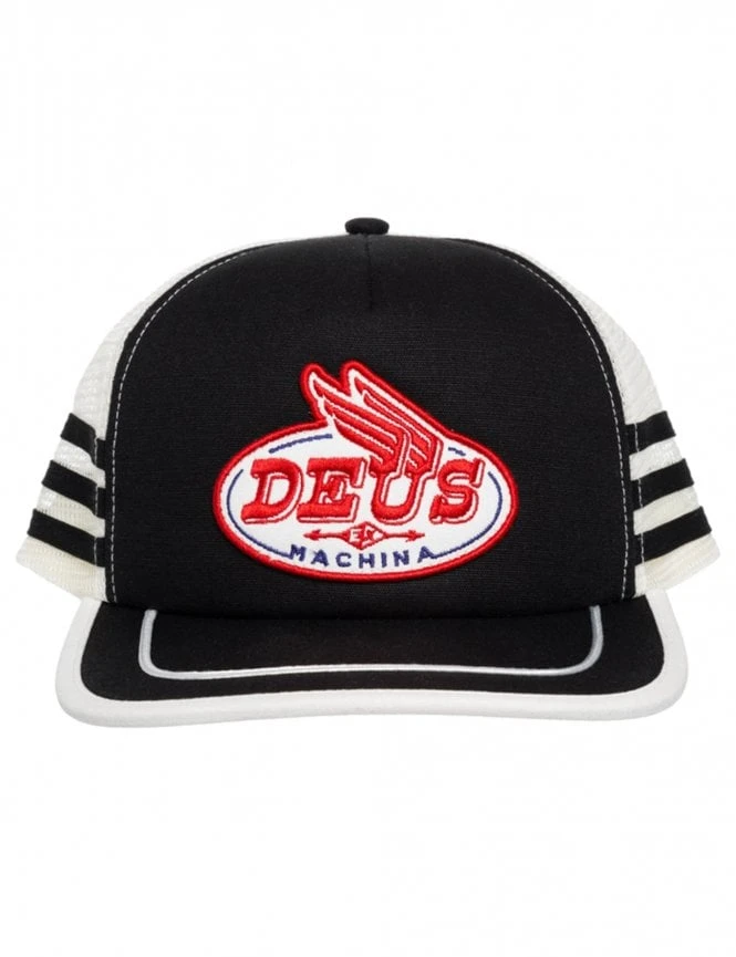 Deus Ex Machina Slipstream Trucker Hat – All Black Arched Logo Mesh Snapback 4 Deus Ex Machina Slipstream Trucker Hat – All Black Arched Logo Mesh Snapback - Image 2