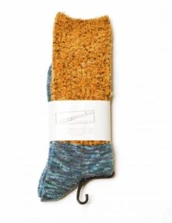 Splash 2 Panel Crew Socks - Mustard