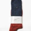 Anonymous Ism Navy Splash 2 Panel Crew Socks – Multi-Colored Textured Cotton