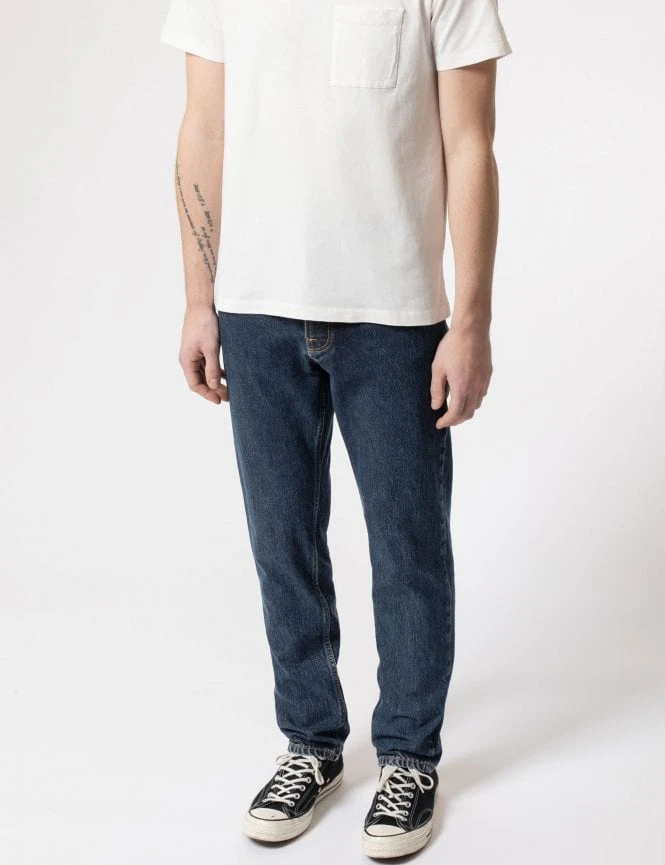 Nudie Jeans Steady Eddie II Jeans - Deep Sea Wash 7 Nudie Jeans Steady Eddie II Jeans - Deep Sea Wash - Image 5