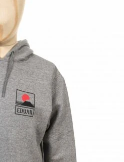 Sunset On Mt Fuji Hooded Sweat - Grey Heather -Fatbuddha Store sunset on mt fuji hooded sweat grey heather p21200 78981 medium