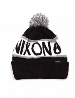 NIXON Teamster Pom Beanie Hat - Black/White