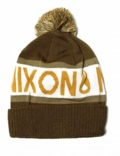 NIXON Teamster Pom Beanie Hat - Olive/Multi