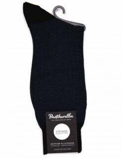 Pantherella Tewkesbury Navy & Ocean 3-Colour Birdseye – Vintage Series Luxury Long Socks